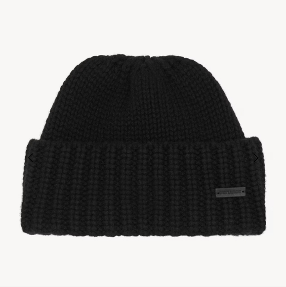 NWT Saint Laurent, Knitted Cuffed Beanie in Cashmere, Black - Picture 1 of 5